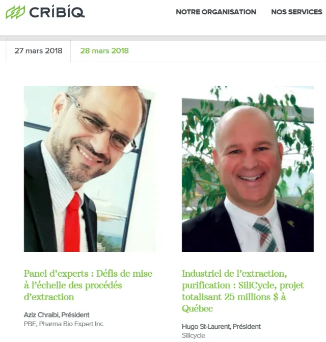 Program for the CRIBIQ expert panel, featuring Dr. Aziz Chraibi