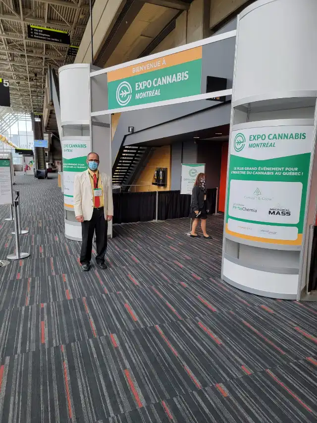 The entrance to Expo Cannabis at the Palais des congrès