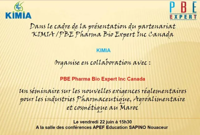 Invitation au séminaire KIMIA et PBE Expert du 22 juin 2018