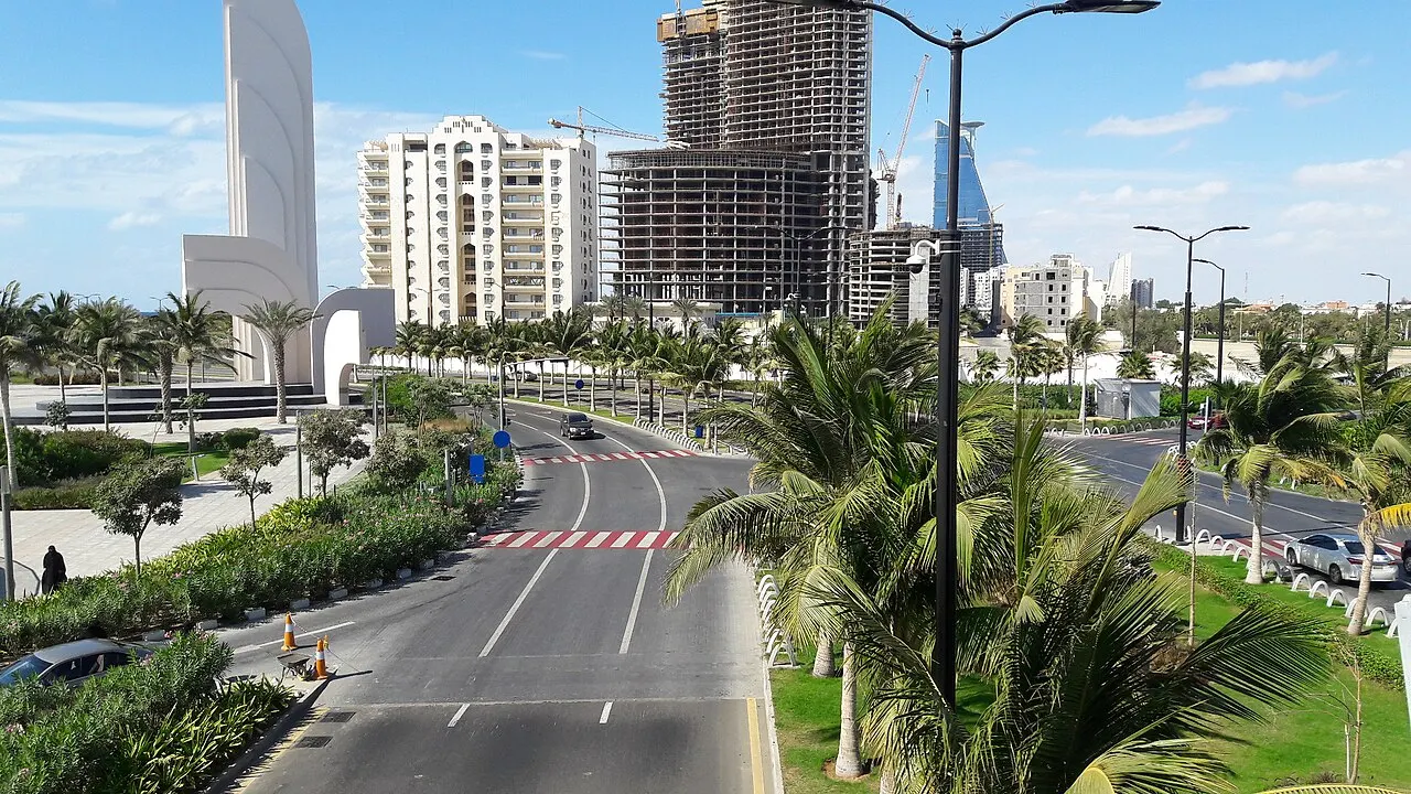 The towers along the Jeddah Corniche