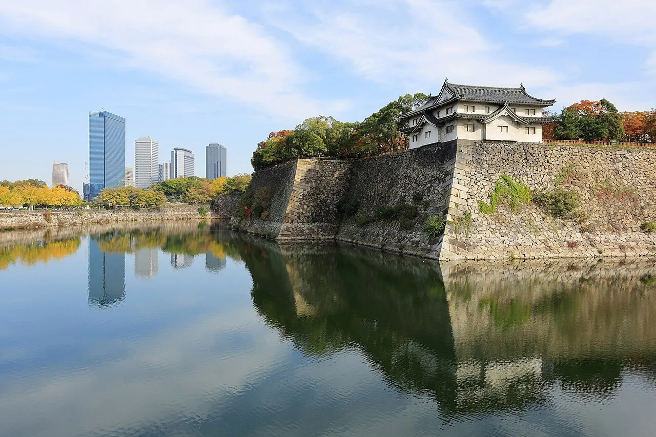 Osaka Castle and the downtown towers
