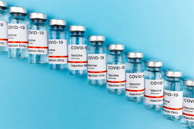 Rows of vaccine vials
