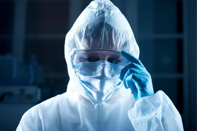Person in full protective gear