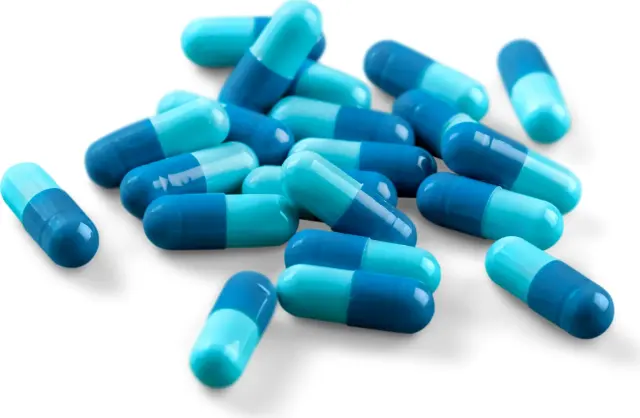 Blue capsules