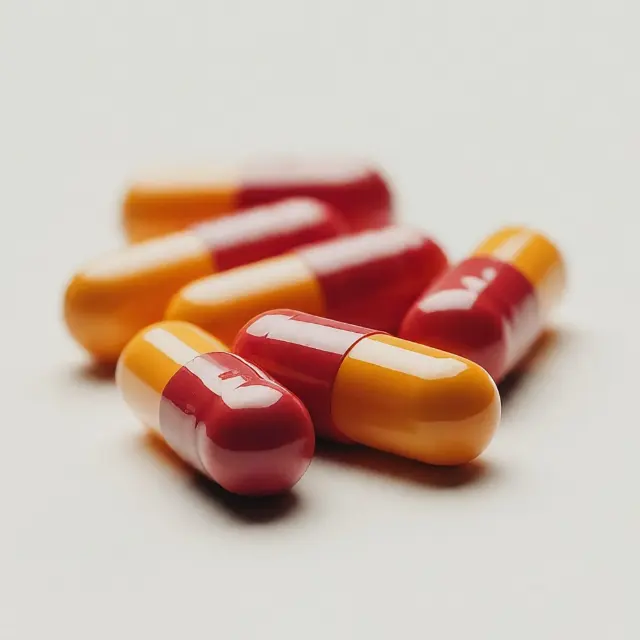 Red and orange capsules